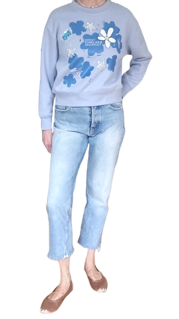Floral and Star Spangled Sweatshirt