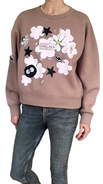 Floral and Star Spangled Sweatshirt