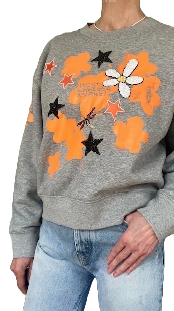 Floral and Star Spangled Sweatshirt