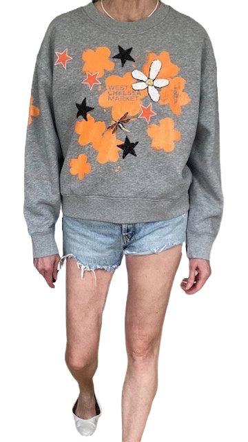Floral and Star Spangled Sweatshirt