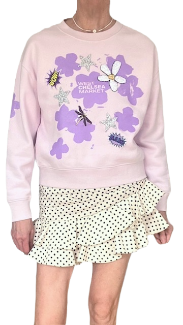 Floral and Star Spangled Sweatshirt