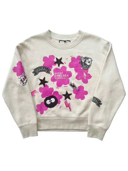 Floral and Badge Sweatshirt