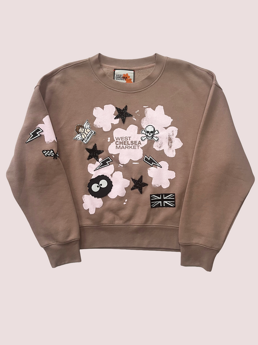 Floral and Badge Sweatshirt