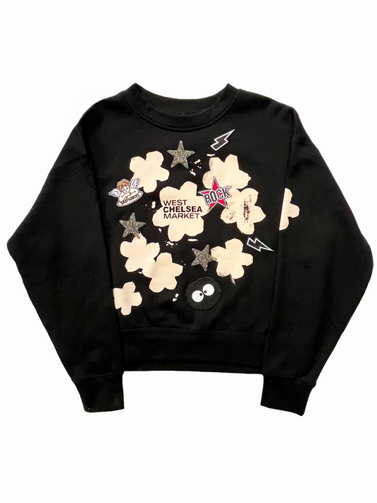 Floral and Badge Sweatshirt