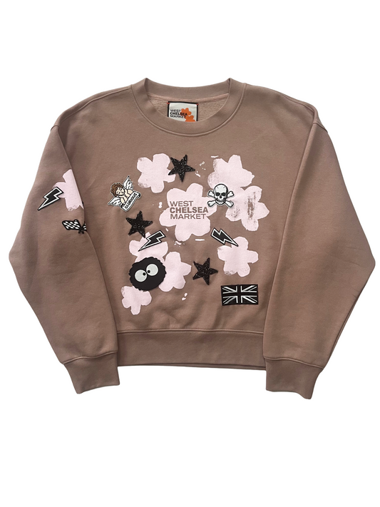 Floral and Badge Sweatshirt