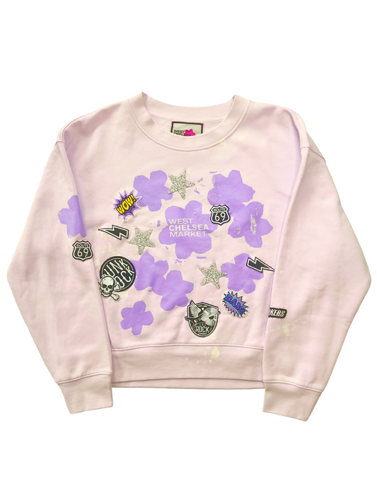 Floral and Badge Sweatshirt