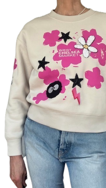 Floral and Star Spangled Sweatshirt